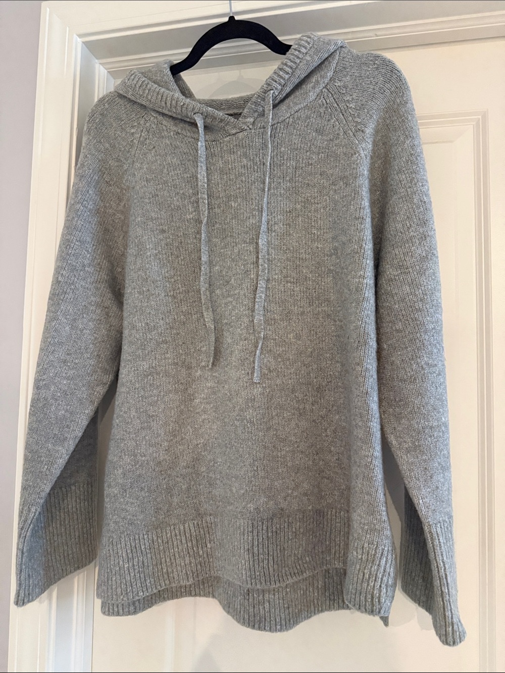 Abercrombie & Fitch Gray Hooded Knit Sweater